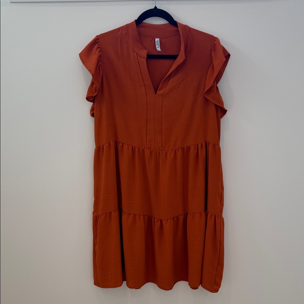 Rust Orange Mini Dress